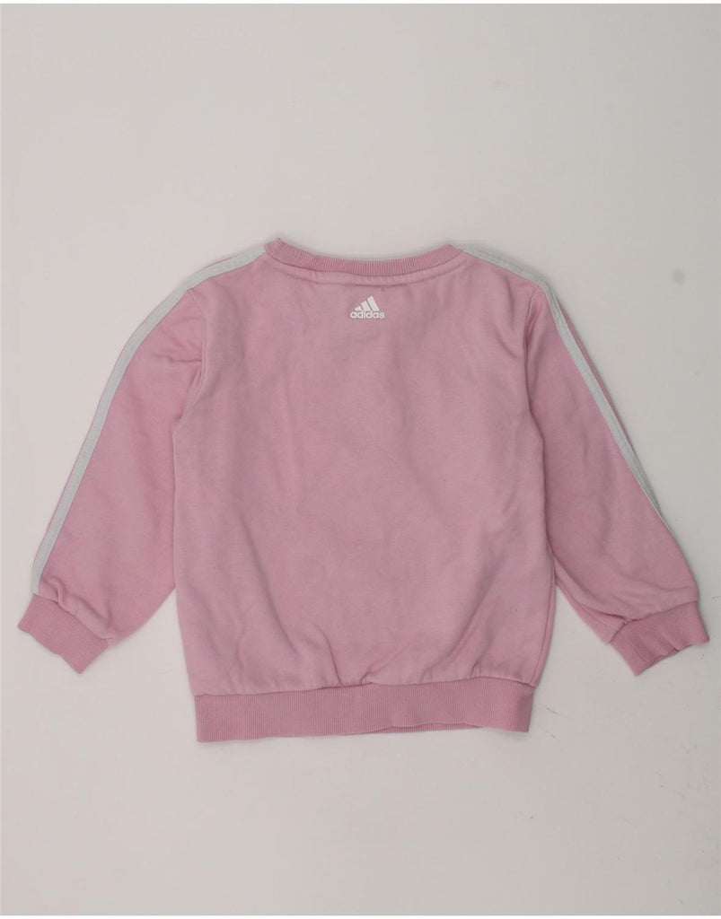 ADIDAS Baby Girls Graphic Sweatshirt Jumper 18-24 Months Pink Colourblock | Vintage Adidas | Thrift | Second-Hand Adidas | Used Clothing | Messina Hembry 
