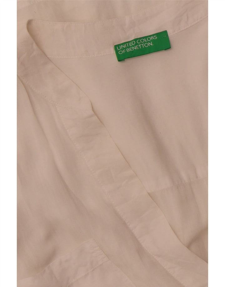 BENETTON Womens Long Sleeve Blouse Top UK 18 XL White