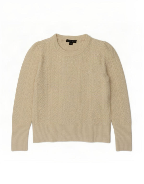 J. Crew Womens Oversized Crew Neck Jumper Sweater UK 2 2XS Off White