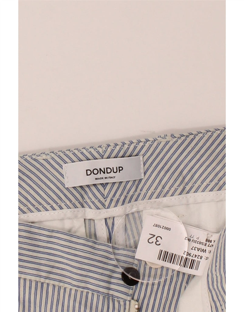 DONDUP Mens Slim Chino Trousers W32 L30 White Striped Cotton Vintage Dondup and Second-Hand Dondup from Messina Hembry 