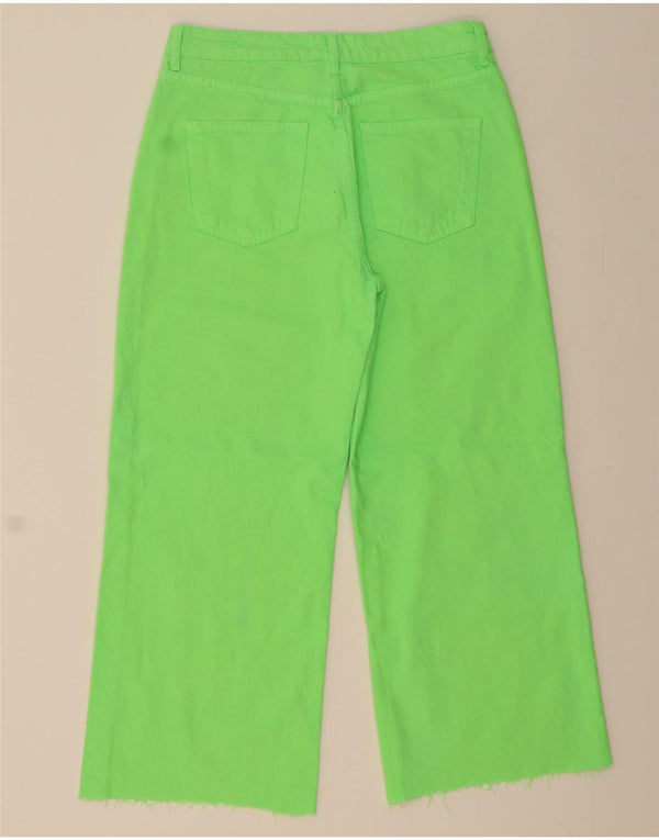 ZARA Womens Wide Leg Jeans EU 38 Small W28 L26 Green Cotton