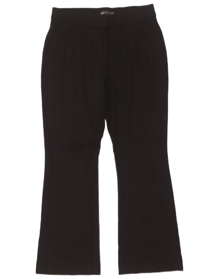 Marks & Spencer Womens Bootcut Casual Trousers UK 12 Medium W30 L29 Black