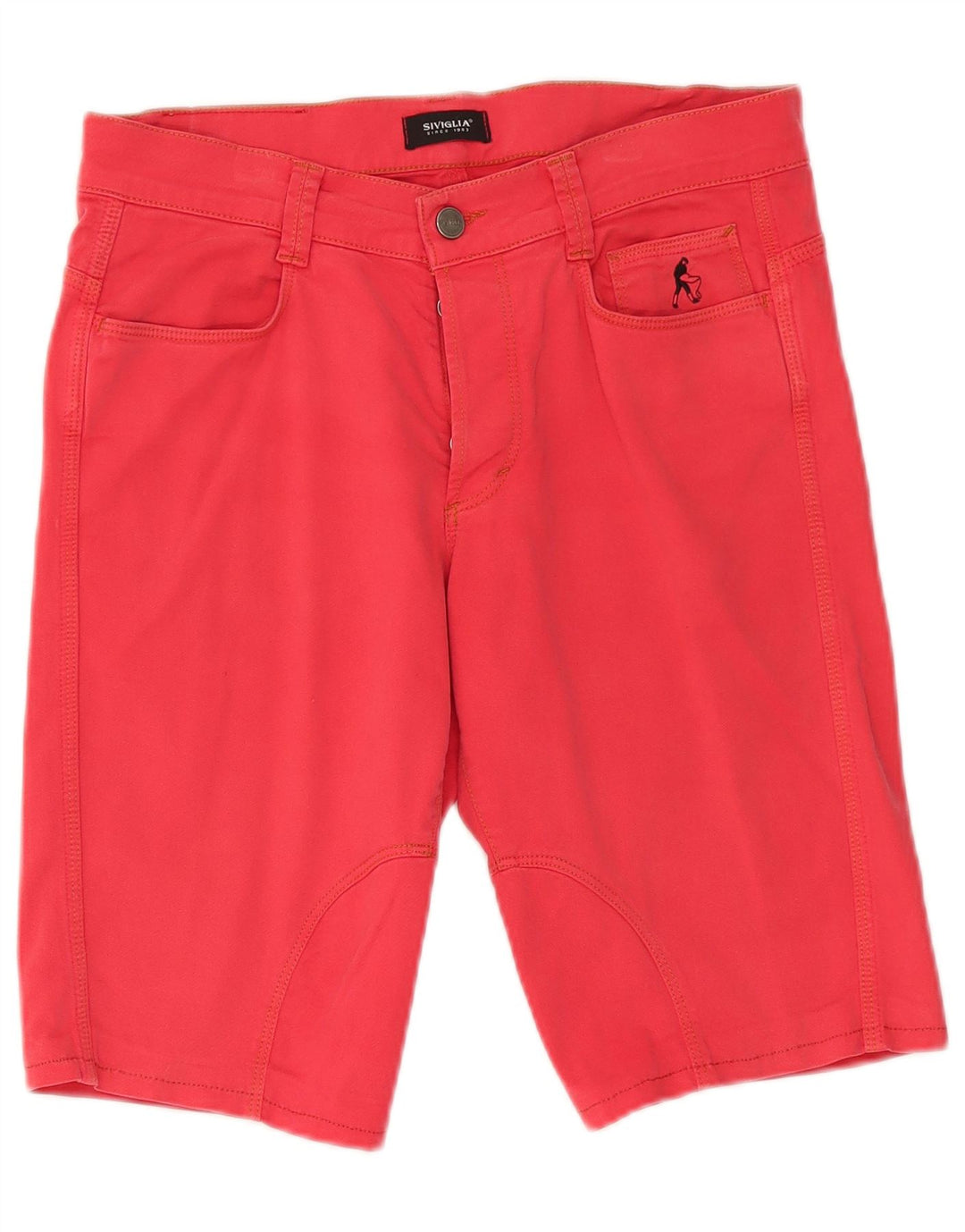SIVIGLIA Mens Casual Shorts W31 Medium Red Cotton