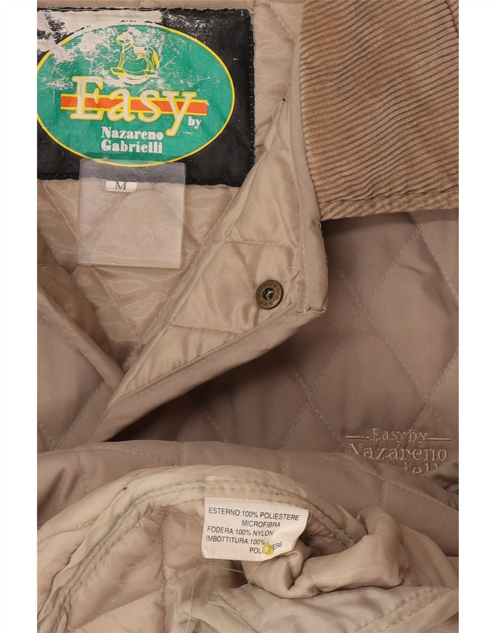Nazareno Gabrielli Mens Quilted Jacket UK 38 Medium Grey Polyester