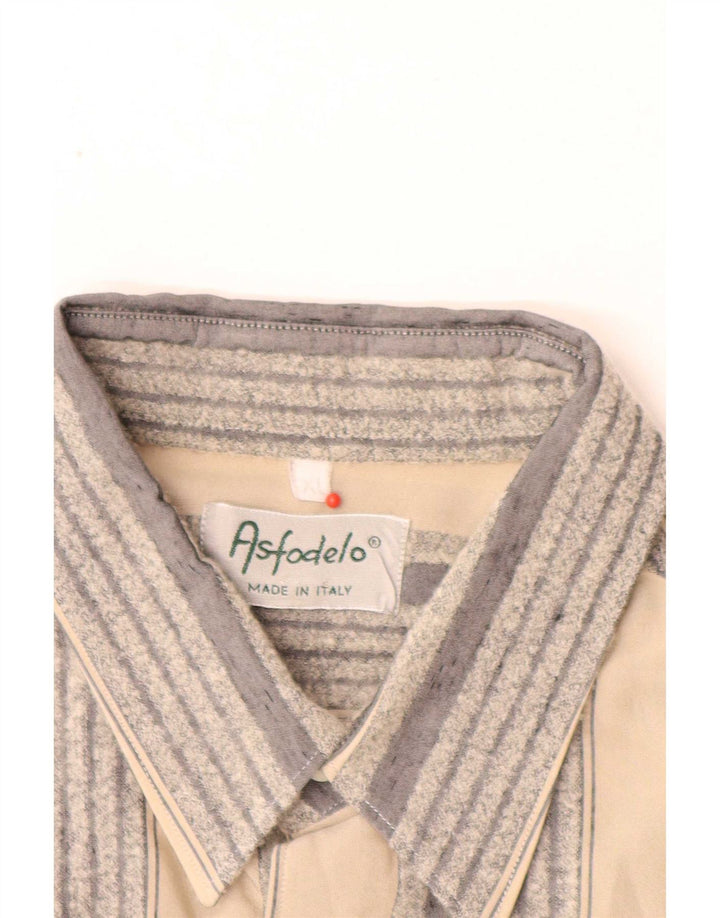 Vintage Mens Shirt XL Grey Striped