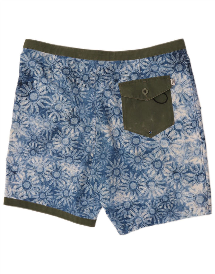 Vans Mens Swimming Shorts Large Blue Floral Polyester