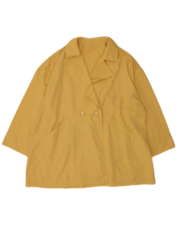 Vintage Womens Oversized Double Breasted Coat UK 22 3XL Yellow