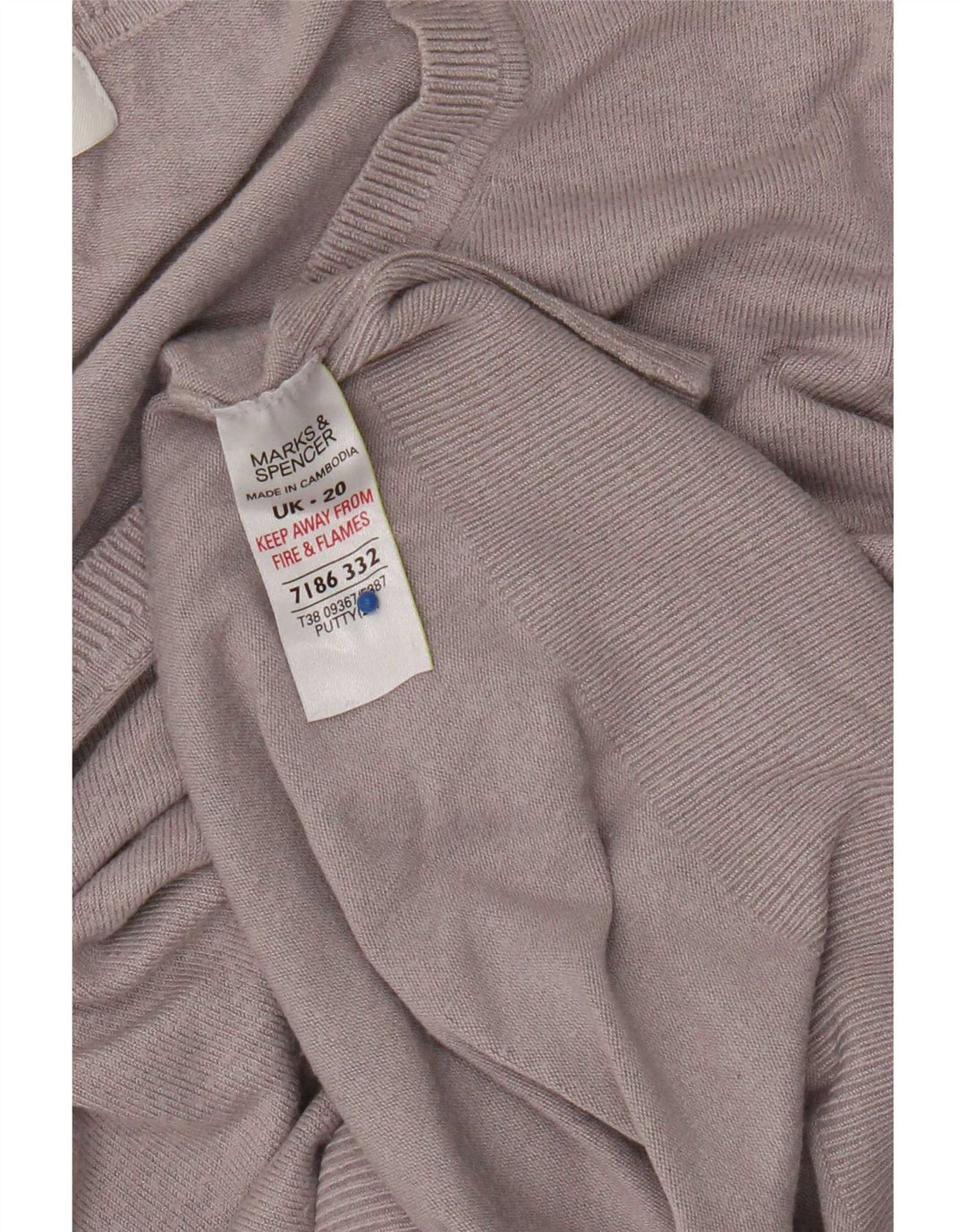 Marks & Spencer Womens V-Neck Jumper Sweater UK 20 2XL Grey Viscose