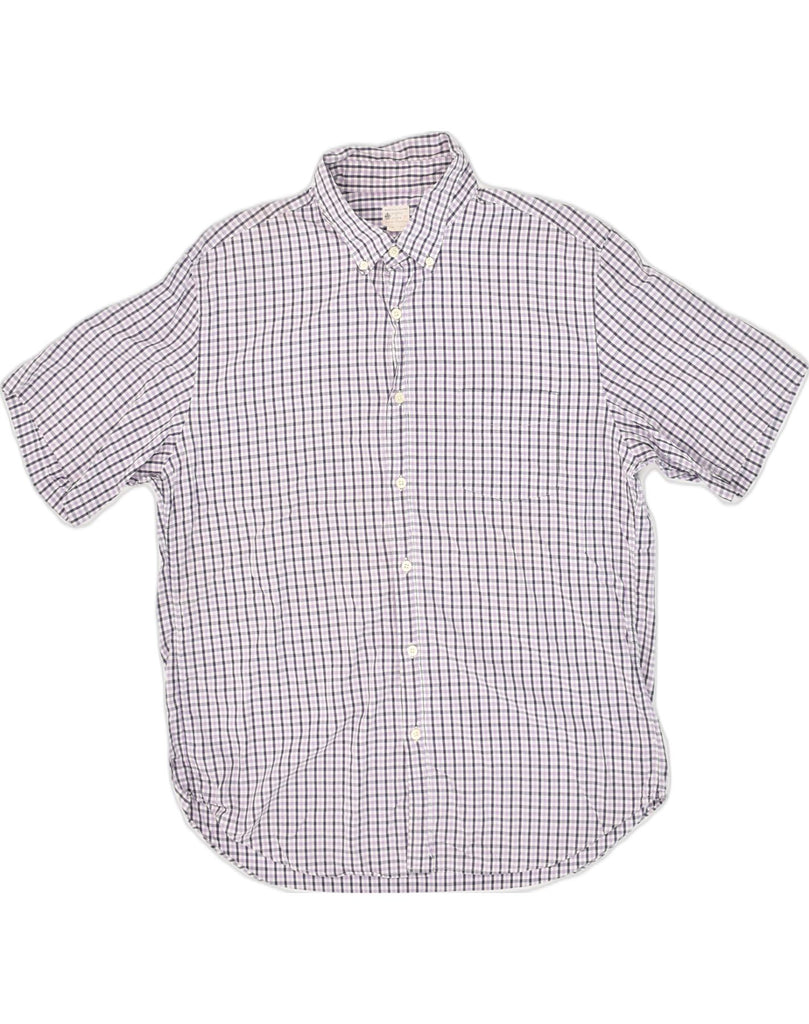 J. CREW Mens Short Sleeve Shirt XL Purple Gingham Cotton | Vintage J. Crew | Thrift | Second-Hand J. Crew | Used Clothing | Messina Hembry 