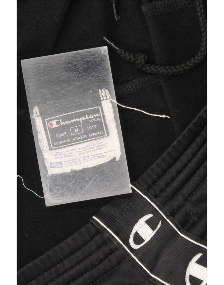 CHAMPION Mens Graphic Tracksuit Trousers Medium  Black Polyester