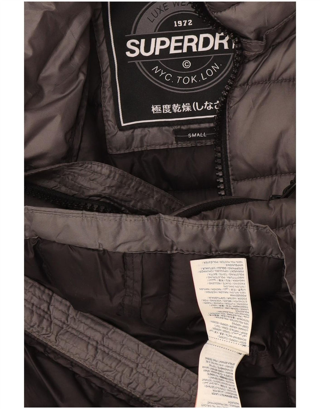 Superdry Womens Padded Gilet UK 10 Small Grey Polyester