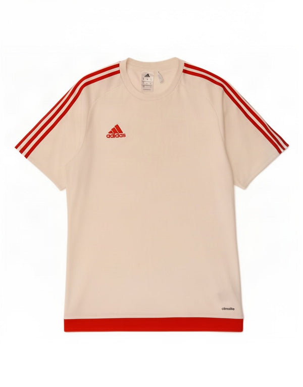 Adidas Mens Climalite T-Shirt Top Medium White Colourblock Polyester