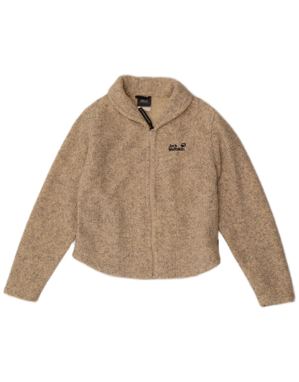 Jack Wolfskin Womens Cardigan Sweater UK 10 Small  Beige Flecked Polyester