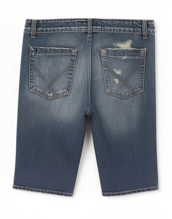 Roy Rogers Mens Distressed Denim Shorts Medium W32 Blue