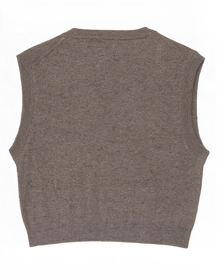 Zara Womens Crop Vest Tank Top UK 10 Small Grey Polyester