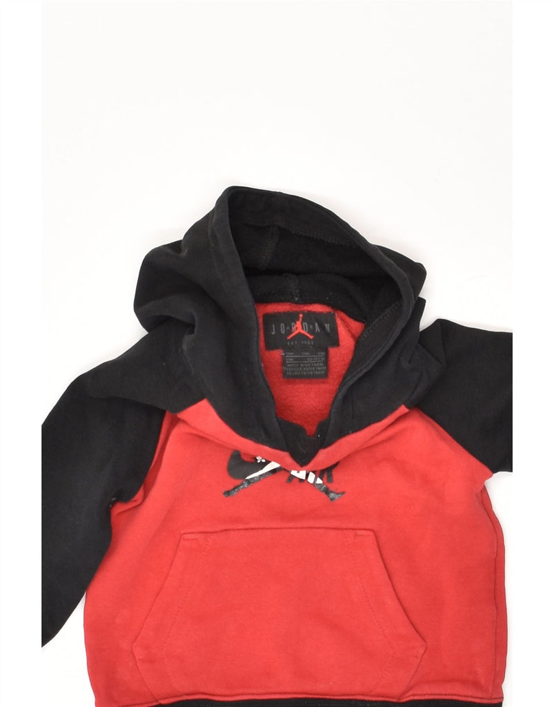 JORDAN Baby Boys Graphic Hoodie Jumper 12-18 Months Red Colourblock | Vintage Jordan | Thrift | Second-Hand Jordan | Used Clothing | Messina Hembry 