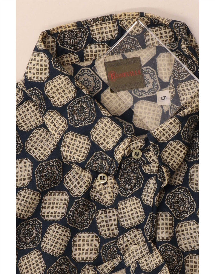 Boneville Mens Short Sleeve Shirt Large Blue Geometric