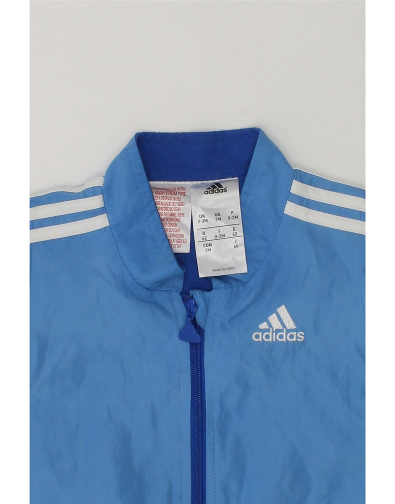 ADIDAS Baby Boys Tracksuit Top Jacket 0-3 Months Blue Colourblock | Vintage Adidas | Thrift | Second-Hand Adidas | Used Clothing | Messina Hembry 