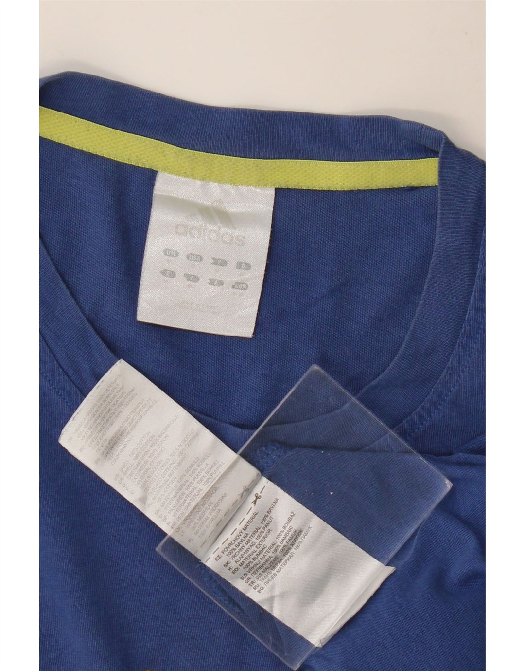 ADIDAS Mens Graphic T-Shirt Top Medium Blue Cotton