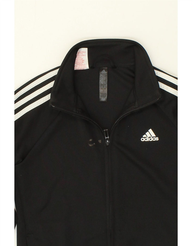 ADIDAS Boys Graphic Tracksuit Top Jacket 8-9 Years Black Polyester | Vintage Adidas | Thrift | Second-Hand Adidas | Used Clothing | Messina Hembry 