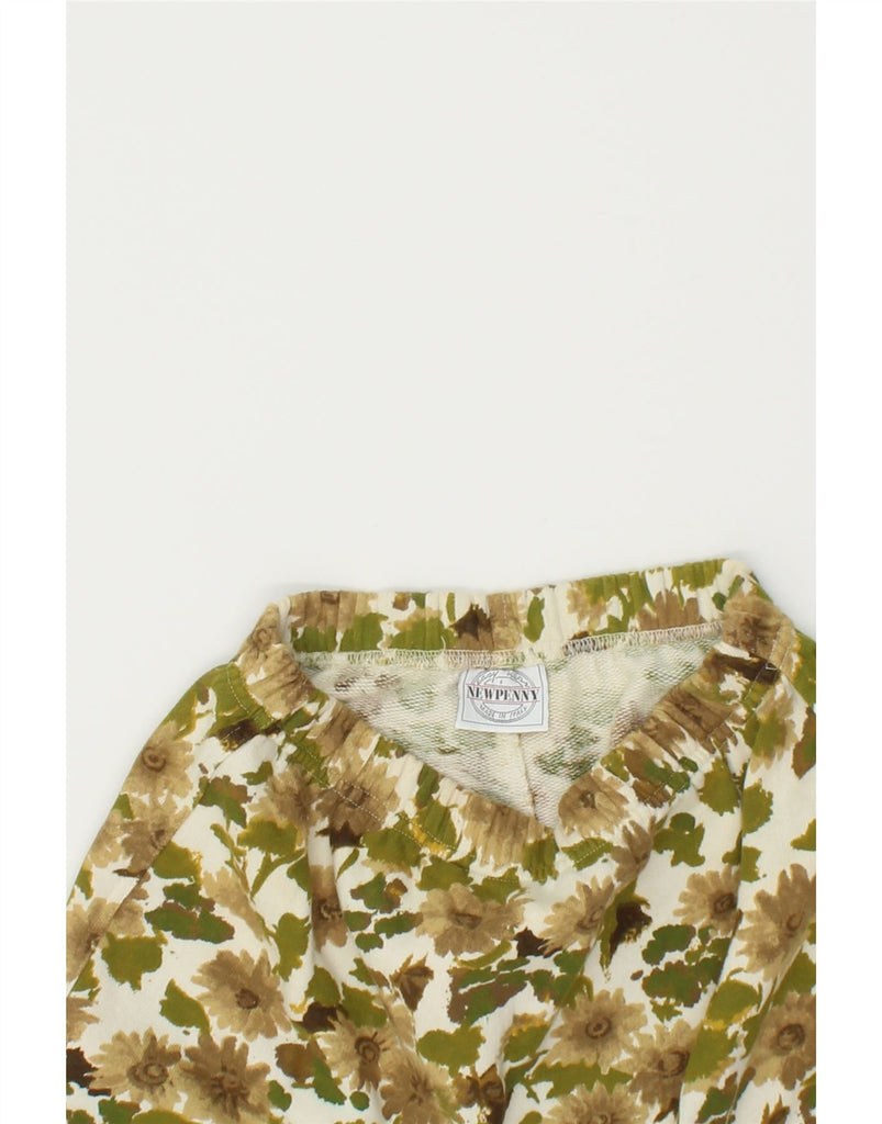 NEW PENNY Womens Pencil Skirt UK 10 Small W26 Green Floral Cotton | Vintage New Penny | Thrift | Second-Hand New Penny | Used Clothing | Messina Hembry 