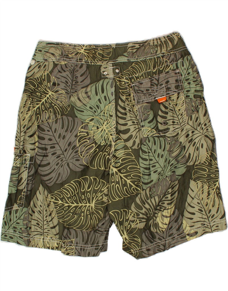 J. CREW Mens Abstract Pattern Swimming Shorts Large  Khaki Polyester Vintage J. Crew and Second-Hand J. Crew from Messina Hembry 