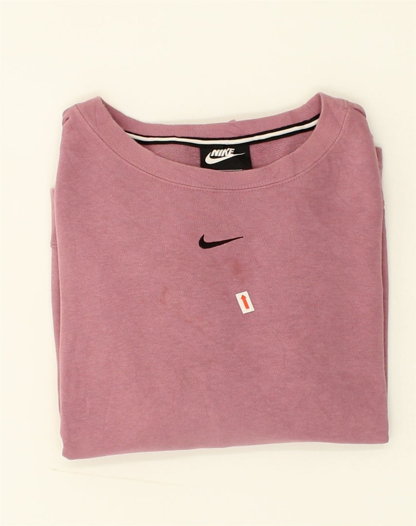 NIKE Mens Sweatshirt Jumper Small Pink Cotton | Vintage Nike | Thrift | Second-Hand Nike | Used Clothing | Messina Hembry 