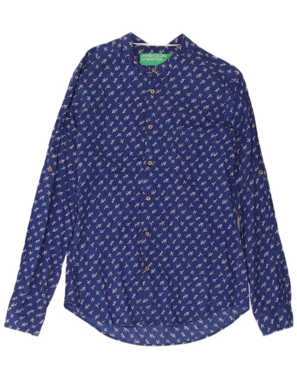 Benetton Mens Shirt XS Blue Floral