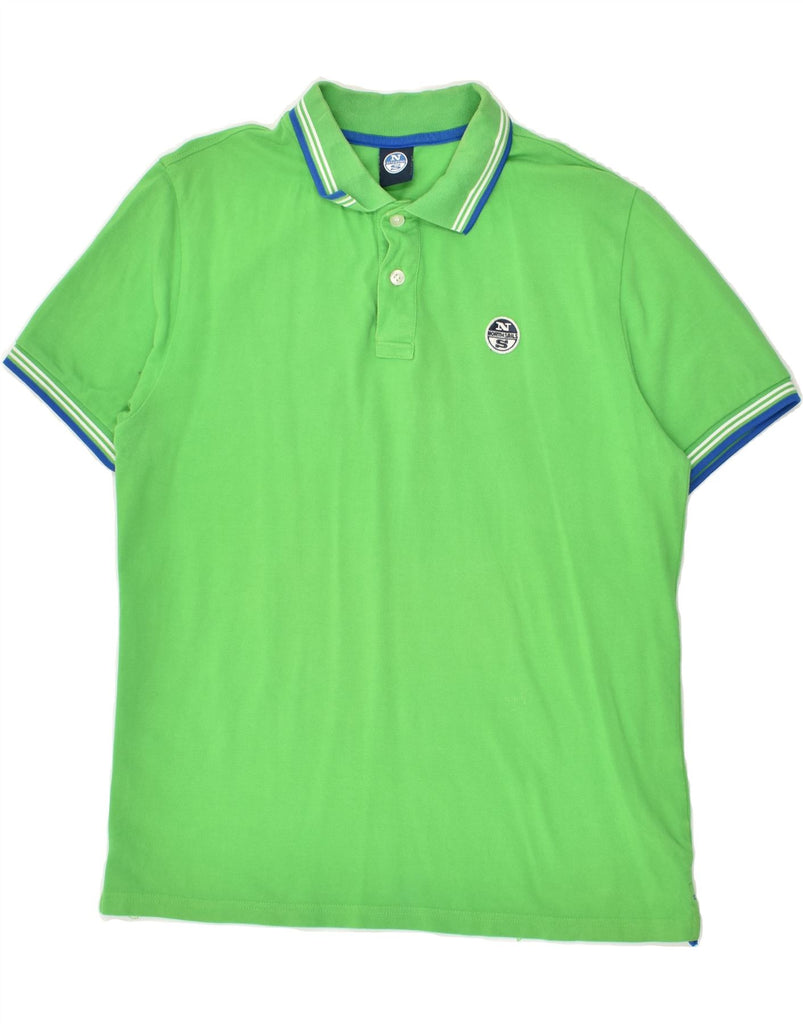 NORTH SAILS Mens Polo Shirt Medium Green Cotton | Vintage North Sails | Thrift | Second-Hand North Sails | Used Clothing | Messina Hembry 