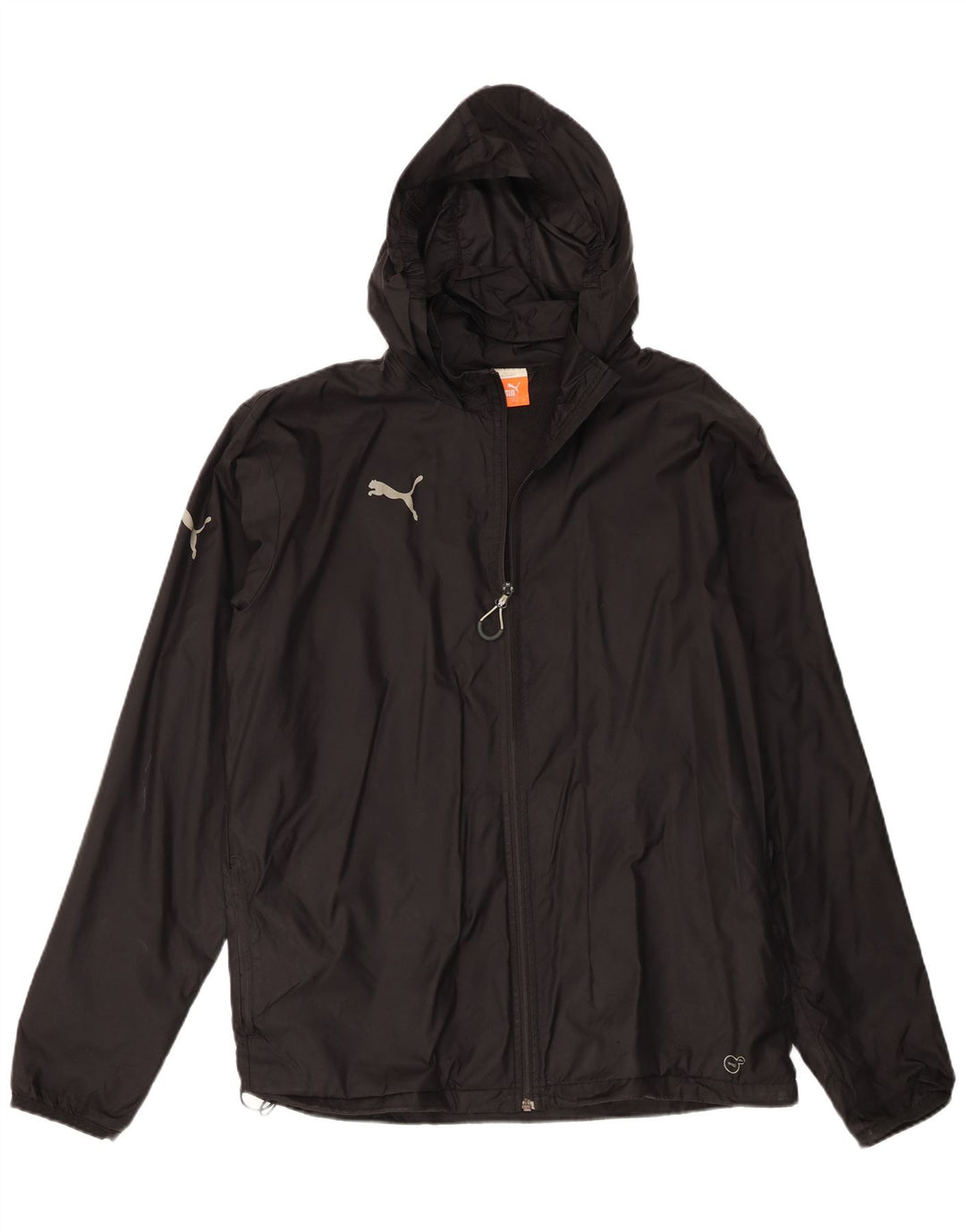 Puma Mens Hooded Rain Jacket UK 40 Large Black Nylon