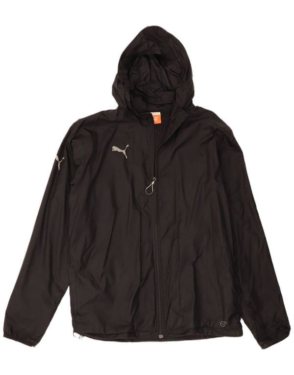 Puma Mens Hooded Rain Jacket UK 40 Large Black Nylon