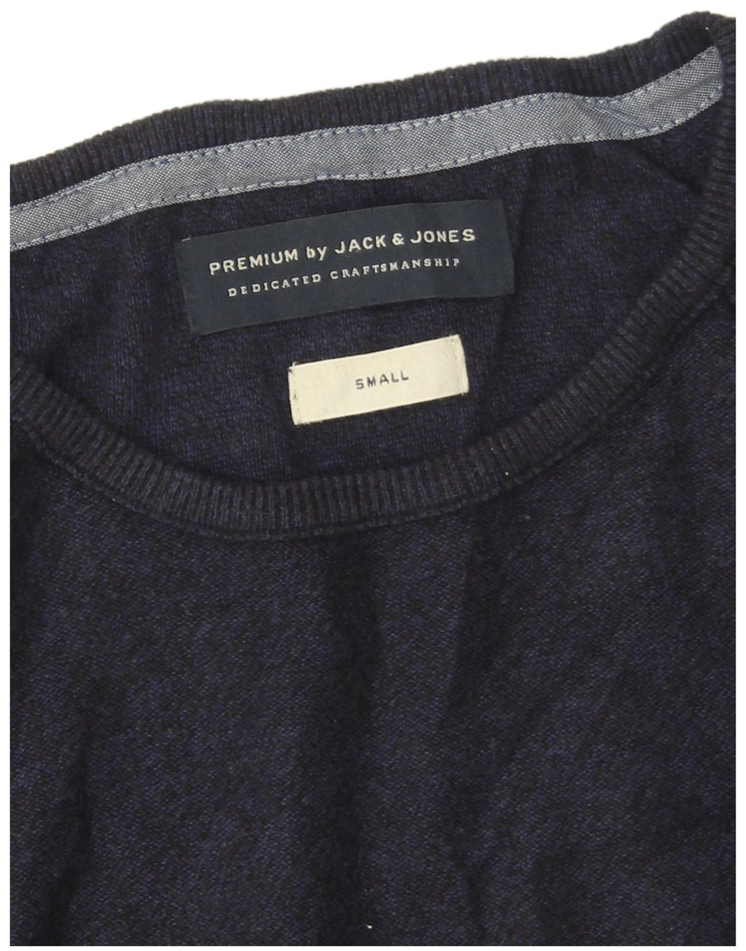 Jack & Jones Mens Top Long Sleeve Small Navy Blue Cotton