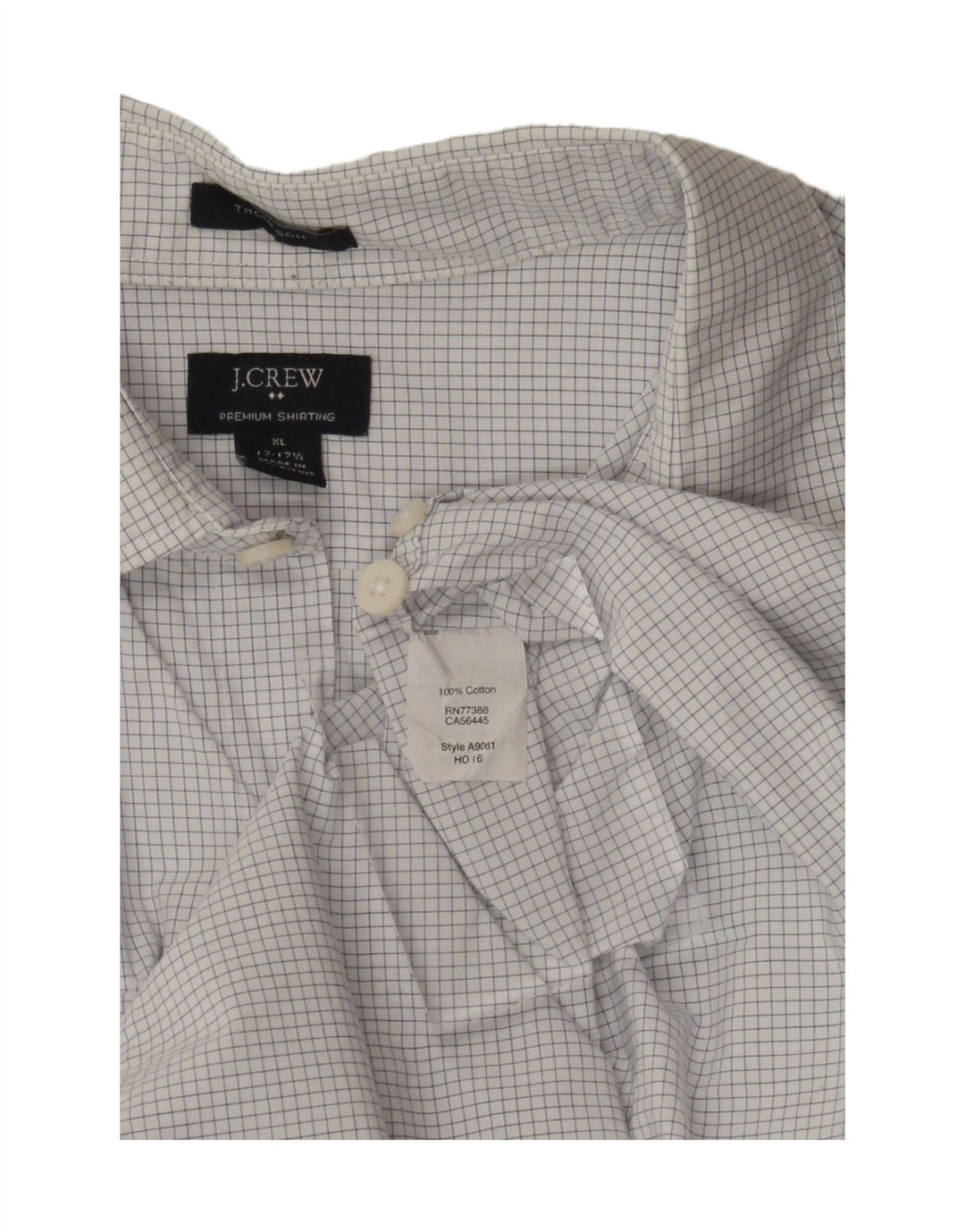 J. CREW Mens Thompson Shirt Size 17 1/2 XL White Check Cotton Vintage J. Crew and Second-Hand J. Crew from Messina Hembry 