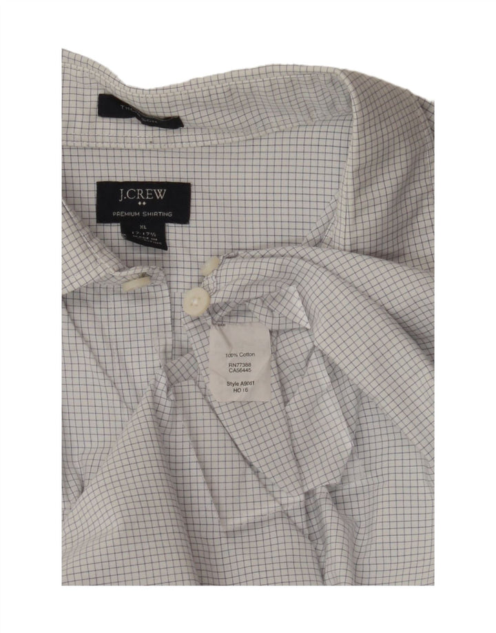 J. CREW Mens Thompson Shirt Size 17 1/2 XL White Check Cotton Vintage J. Crew and Second-Hand J. Crew from Messina Hembry 