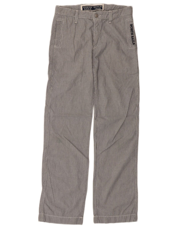 North Sails Boys Straight Chino Trousers 11-12 Years W28 L28 Grey Striped
