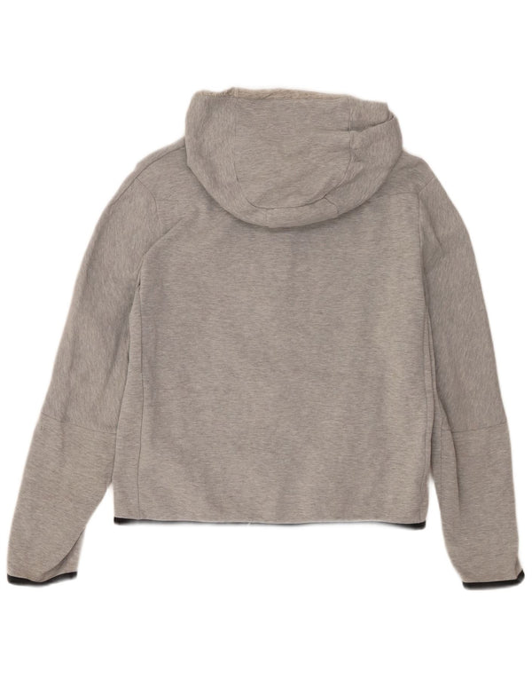 Nike Boys Standard Fit Zip Hoodie Sweater 13-14 Years XL Grey Flecked