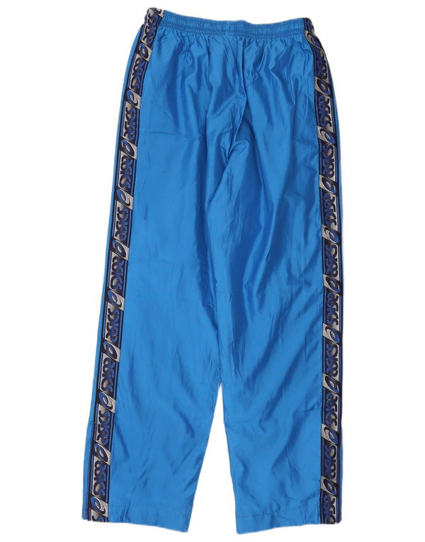 Asics Mens Graphic Tracksuit Trousers Medium Blue Colourblock Polyester
