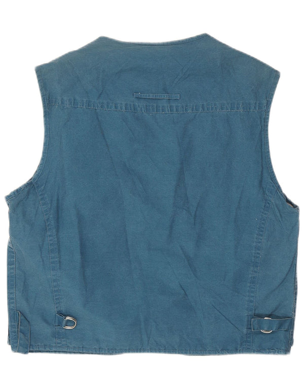 Casucci Mens Utility Gilet UK 36 Small Blue Cotton