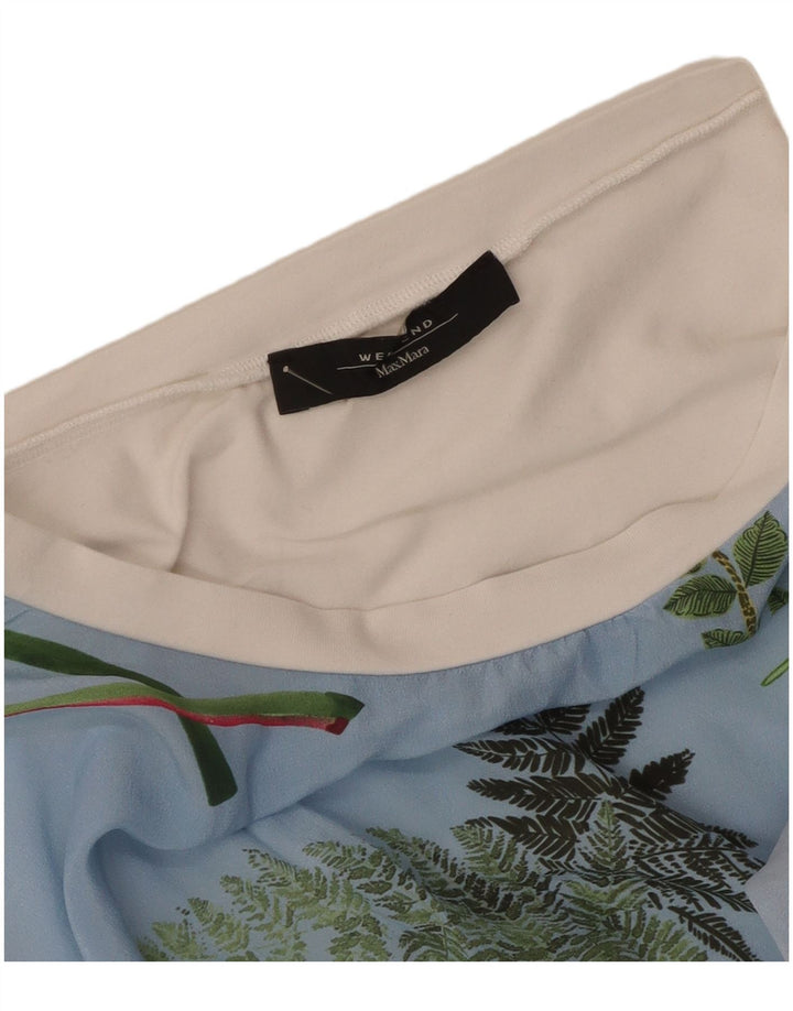 Max Mara Womens Weekend T-Shirt Top UK 12 Medium Blue Floral