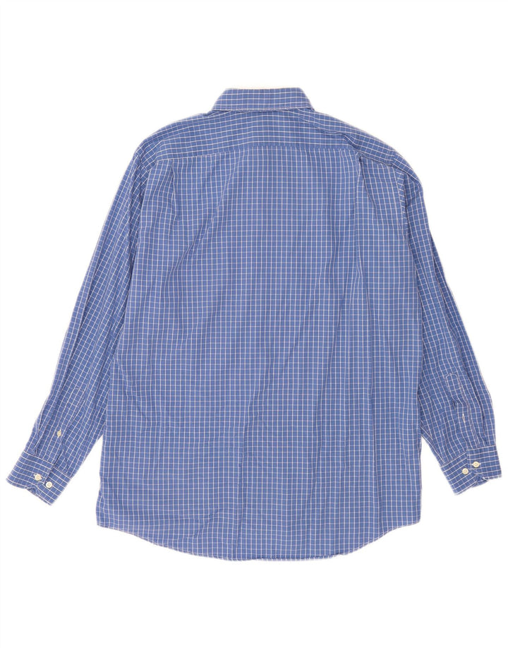 Lacoste Mens Shirt Size 40 Medium Blue Check Cotton