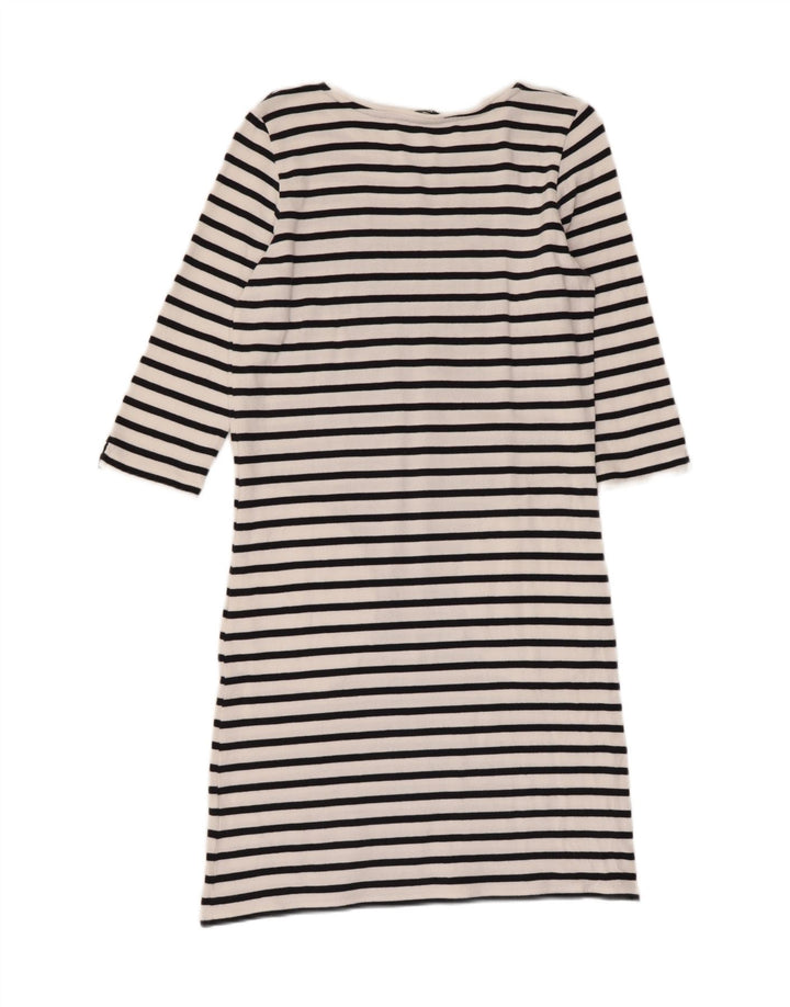 Joop Womens Graphic 3/4 Sleeve Jumper Dress UK 12 Medium White Striped