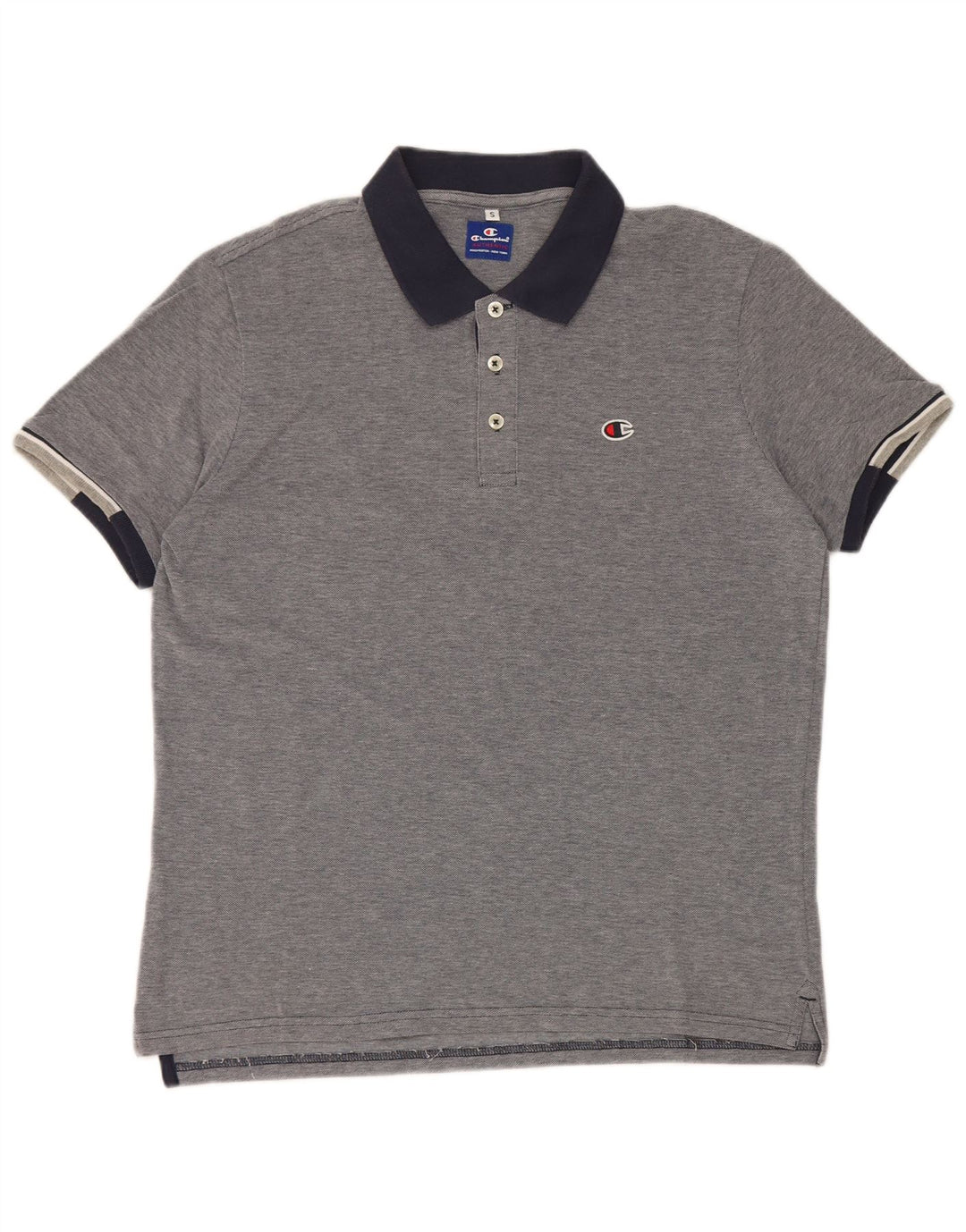 Champion Mens Rugby Polo Shirt Small Navy Blue Colourblock