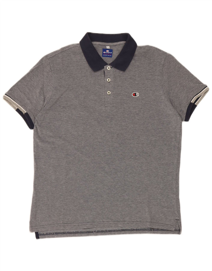 Champion Mens Rugby Polo Shirt Small Navy Blue Colourblock