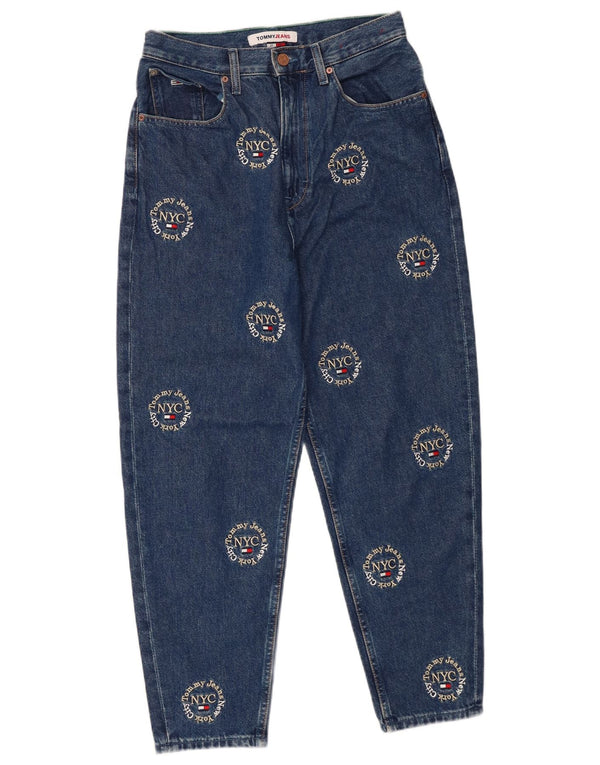 Tommy Hilfiger Womens Graphic High Waist Tapered Jeans W27 L26 Blue