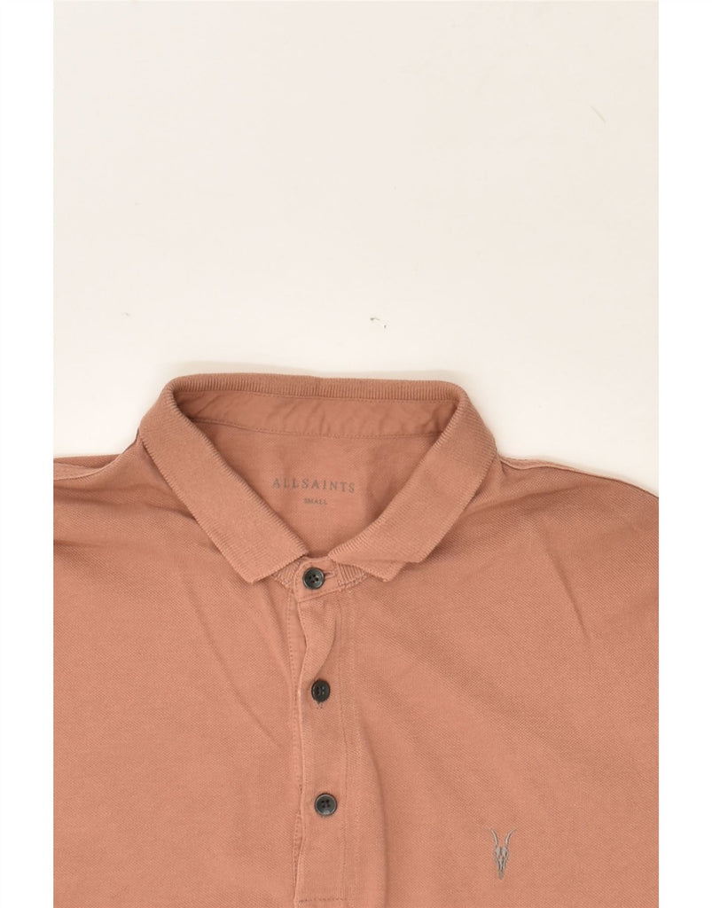 ALL SAINTS Mens Polo Shirt Small Brown Cotton | Vintage All Saints | Thrift | Second-Hand All Saints | Used Clothing | Messina Hembry 