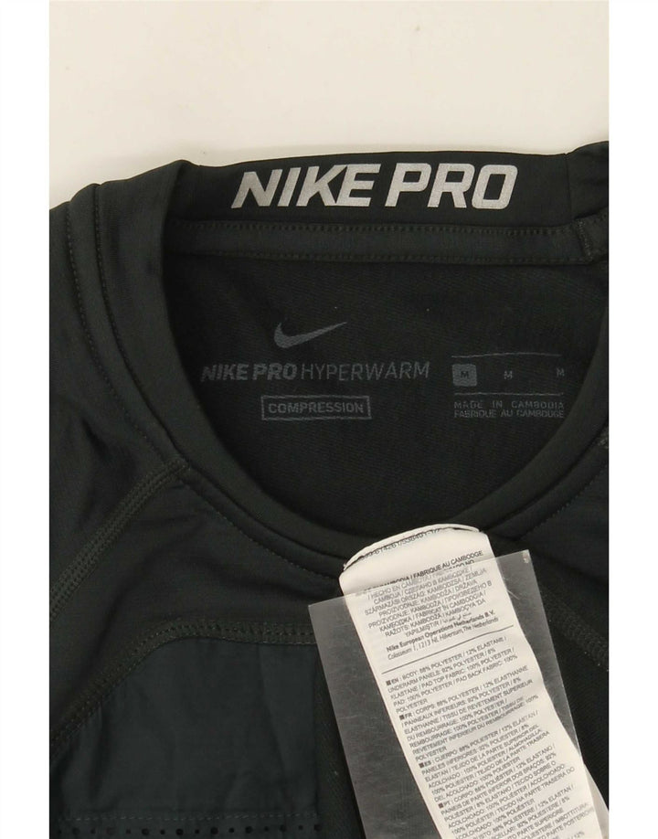 Nike Mens Graphic Top Long Sleeve Medium Green Colourblock Polyester