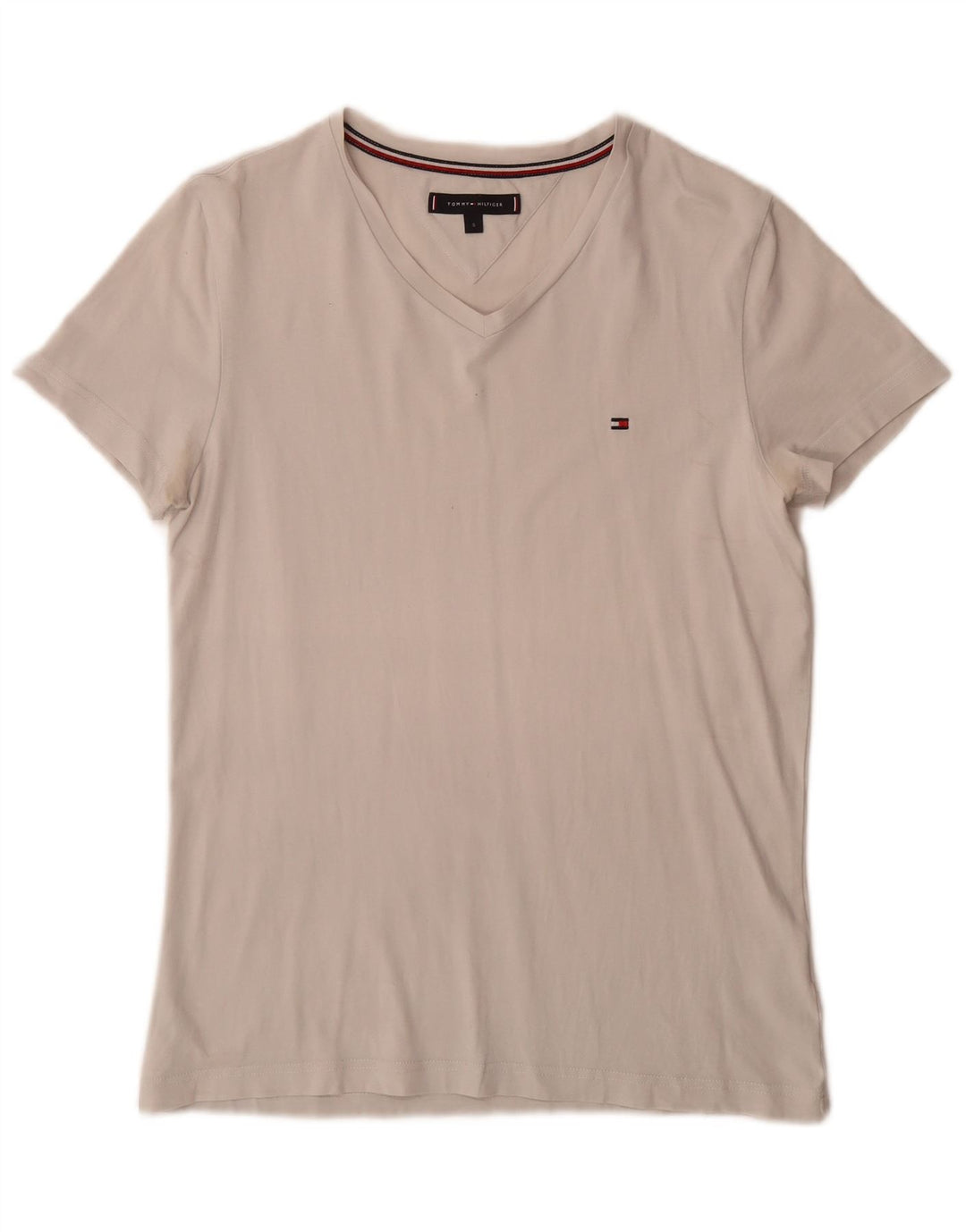 Tommy Hilfiger Mens T-Shirt Top Small White Cotton