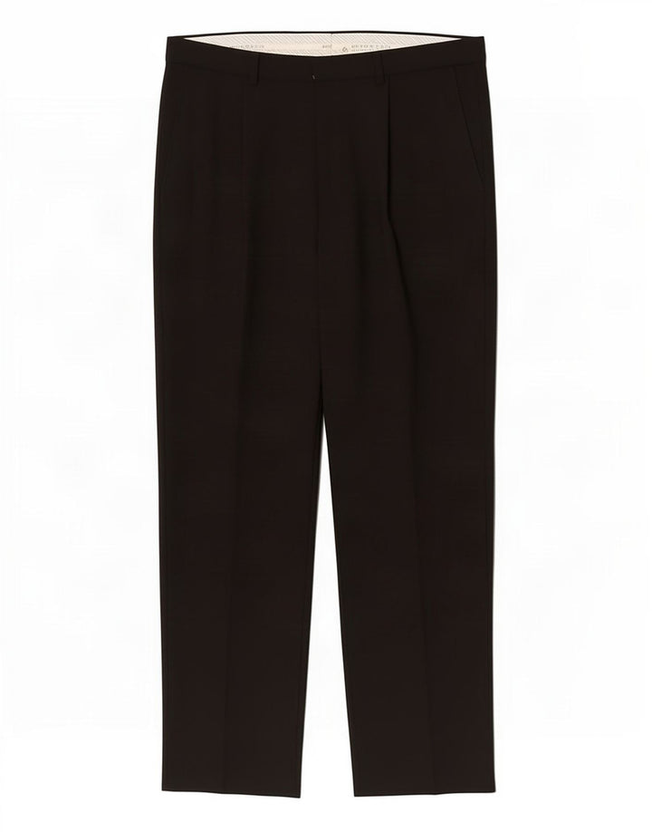 Marks & Spencer Mens Straight Chino Trousers W34 L29 Black Polyester