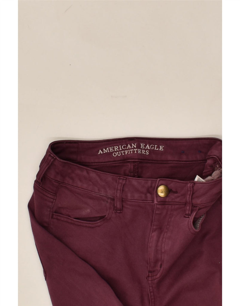 AMERICAN EAGLE Womens Skinny Jeans US 4 Small W29 L32 Maroon Cotton | Vintage American Eagle | Thrift | Second-Hand American Eagle | Used Clothing | Messina Hembry 