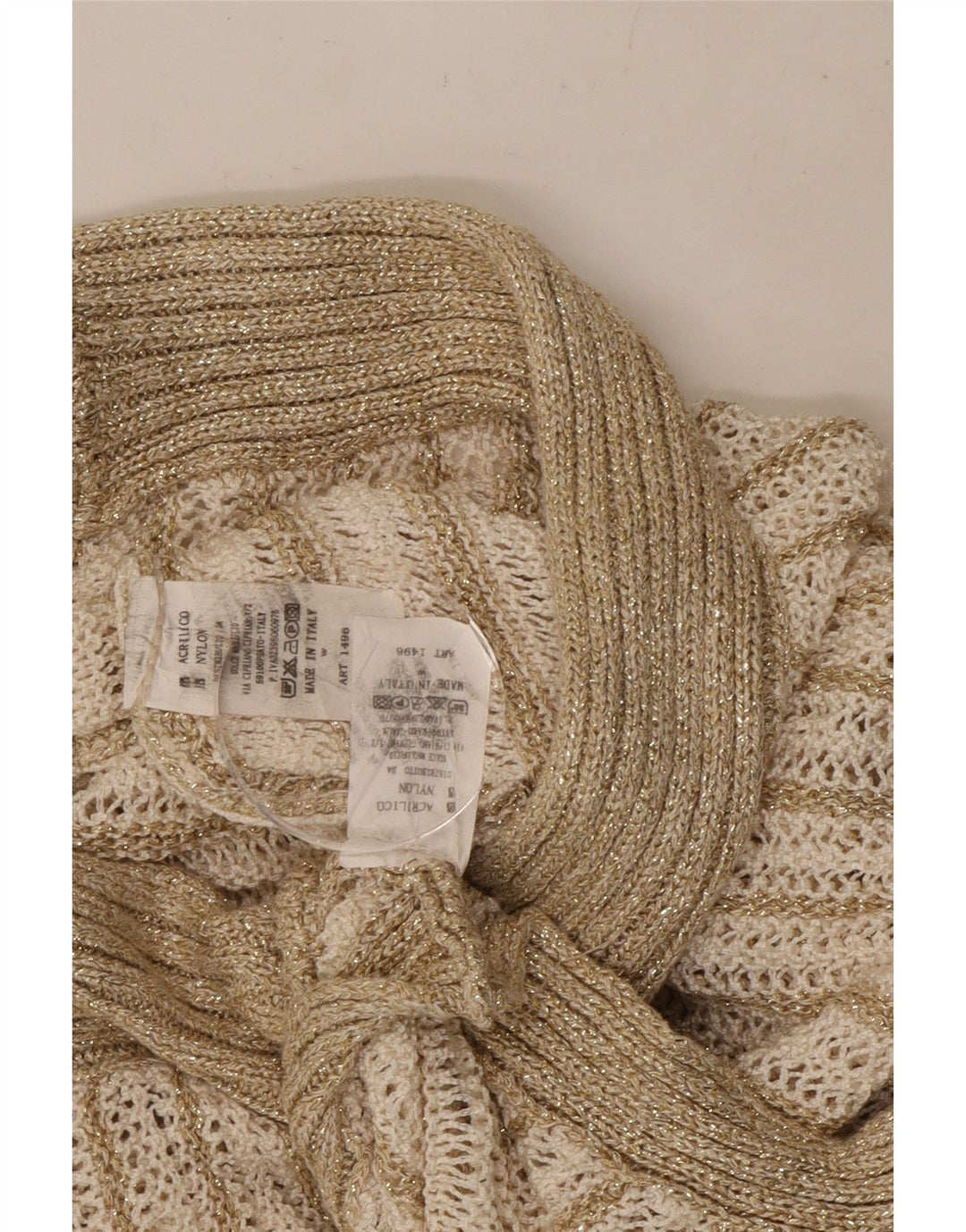 Vintage Womens 2 Piece Skirt Set UK 8 Small W26  Beige Striped Acrylic